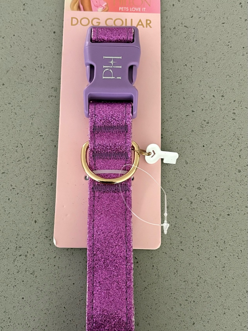 Paris Hilton Purple Glitter Dog Collar